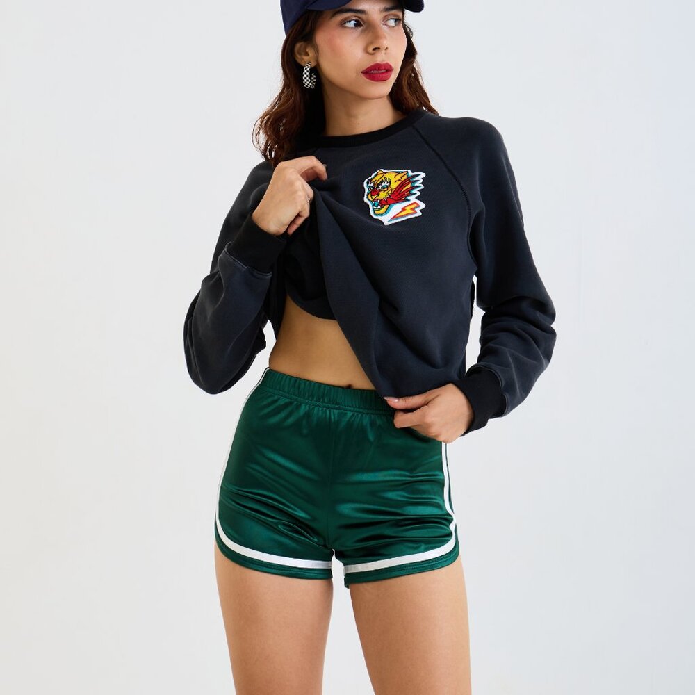 Retro Sport Women’s High Waist Gym Shorts - Picture 6 of 8